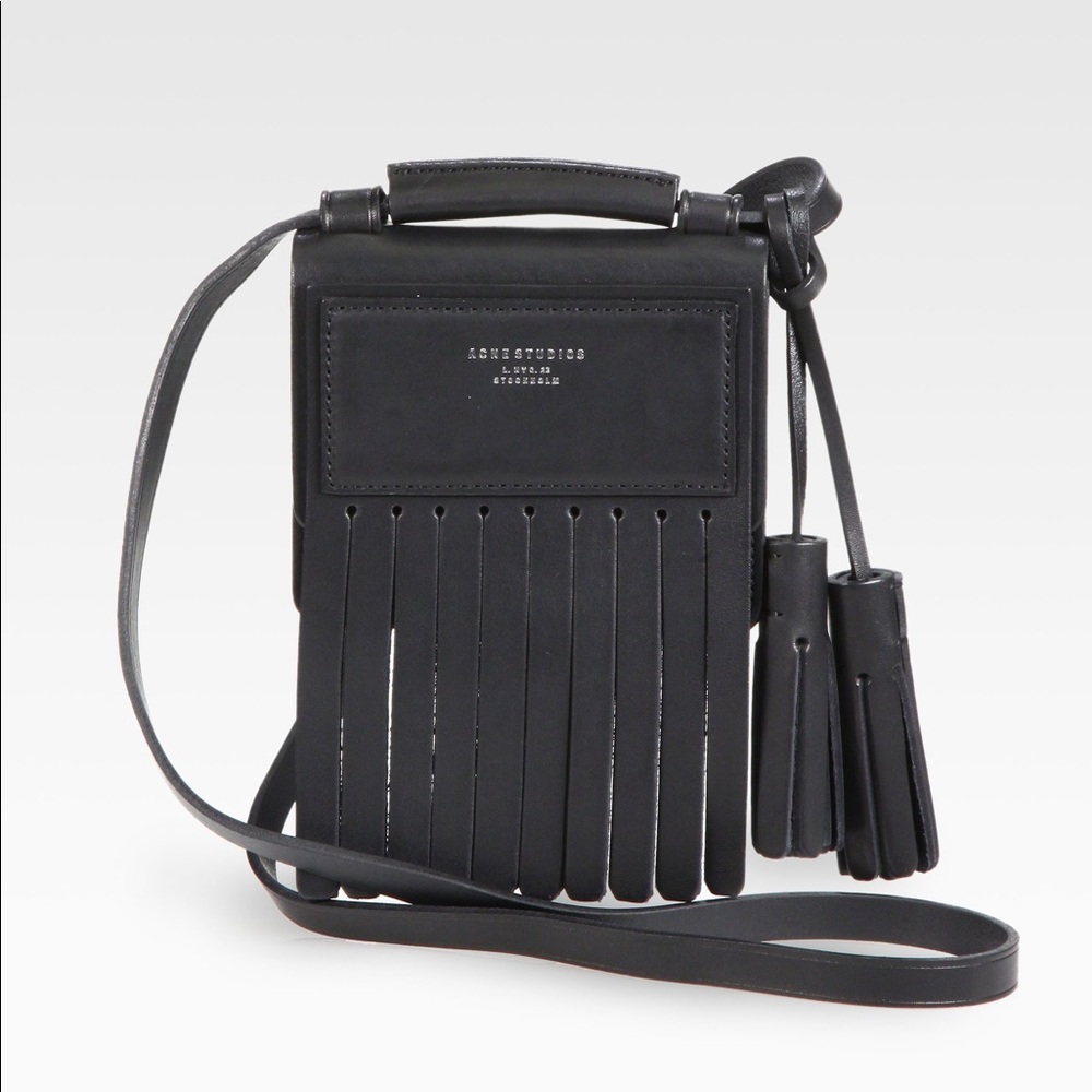 Acne Studios Laurie fringe leather crossbody bag